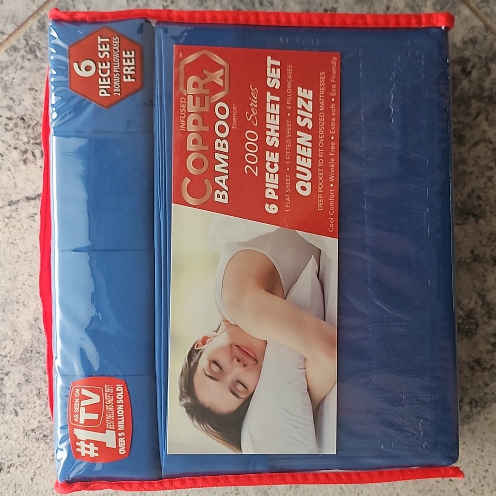 Copper Rx 6-Piece Bamboo Sheet Blue